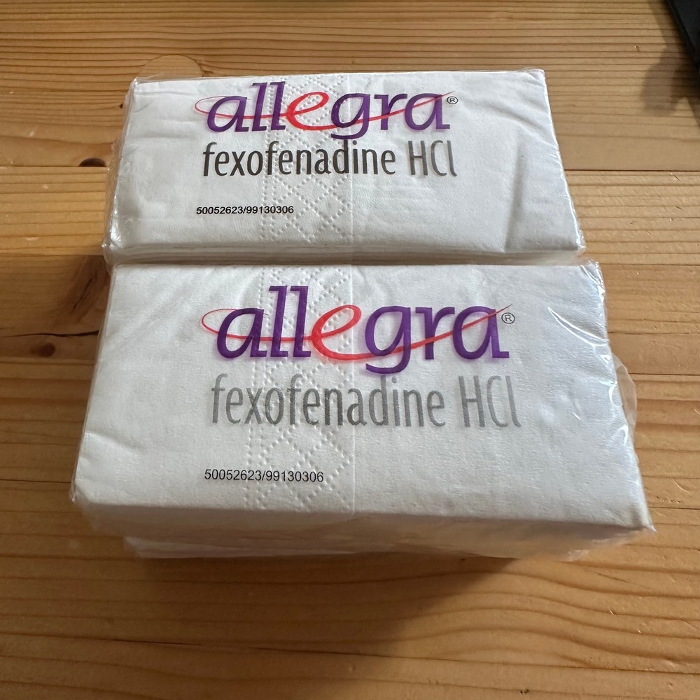 Allegra Fexofenadine HCl Promotional Pocket Tissues‎ 4 Pack Travel Size White